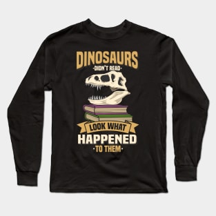 Librarian T Shirts dinosaur literature nerd geek Long Sleeve T-Shirt